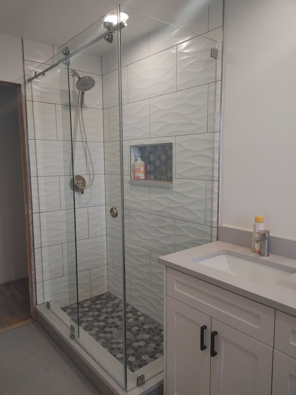 Frameless shower door project 4